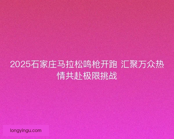 2025石家庄马拉松鸣枪开跑 汇聚万众热情共赴极限挑战