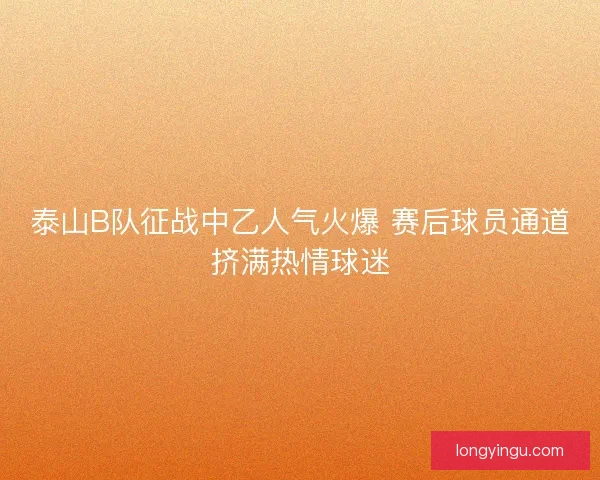 泰山B队征战中乙人气火爆 赛后球员通道挤满热情球迷